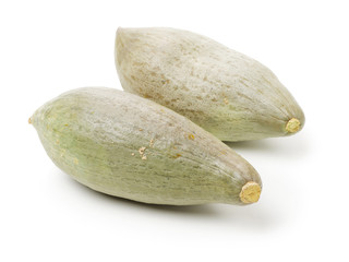 ALong Green Squash on a White Background