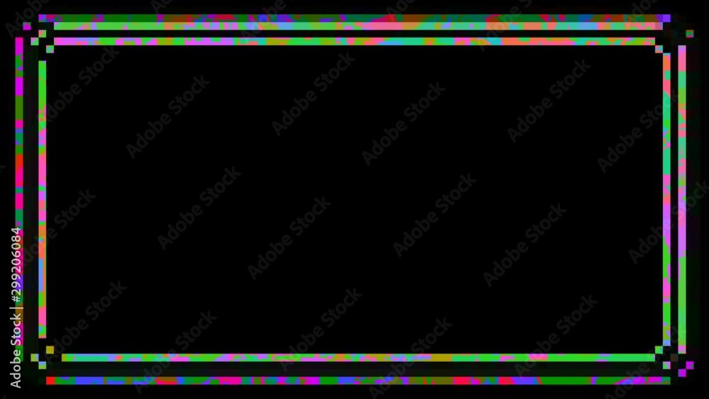 Poster ramp of colored digital pixels running noise background