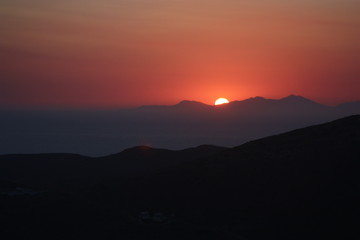 Obraz premium Ios, picturesque island with beautiful cycladic architecture, Aegean sea, Greece