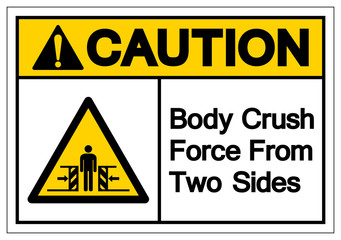 Caution Body Crush Force From Two Sides Symbol Sign, Vector Illustration, Isolate On White Background Label .EPS10