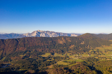 Fototapeta na wymiar panoramic mountain views from the drone