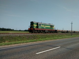 Fototapeta na wymiar locomotive on the railway