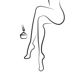 Depilation of the legs of a beautiful woman, girl in a spa beauty salon isolated on a white background. Concept: hair removal, shugaring. Vector illustration.
