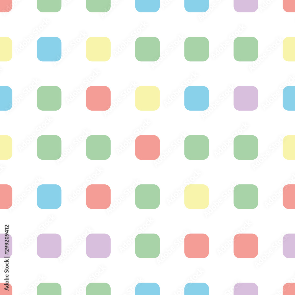 Poster seamless polka square pattern in different colors. colorful theme. sipmle flat vector wallpaper.