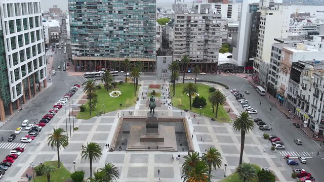 Monument Mausoleum Jose Artigas, Independence Square (Montevideo) aerial view