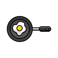 Frying egg vector illustration with simple design isolated on white background. 