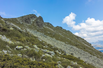 View from hiking trail from Kupen peaks to Orlovets peak, Rila Mountain