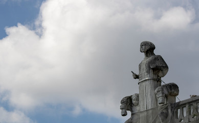 Istanbul, Turkey - September-28,2019:Woman statue located in the building of the agricultural bank of Karaköy in Istanbul.