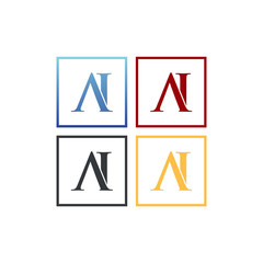 letter A and I in square logo SET vector