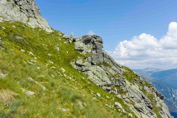 View from hiking trail from Kupen peaks to Orlovets peak, Rila Mountain