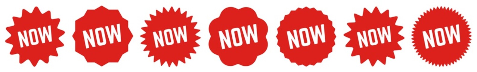Now Tag Red | Special Offer Icon | Sale Sticker | Deal Label | Variations