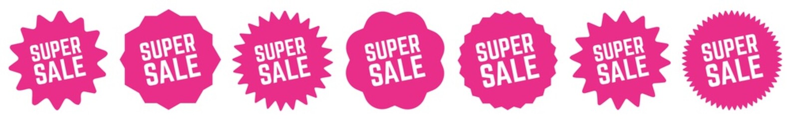 Super Sale Tag Pink | Special Offer Icon | Sticker | Deal Label | Variations