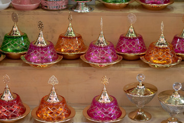 Oriental culture patterns in sugar bowl.