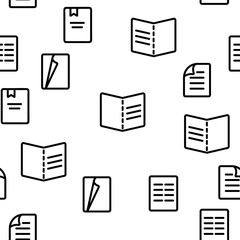 Leaflet Paper Vector Seamless Pattern Thin Line Illustration