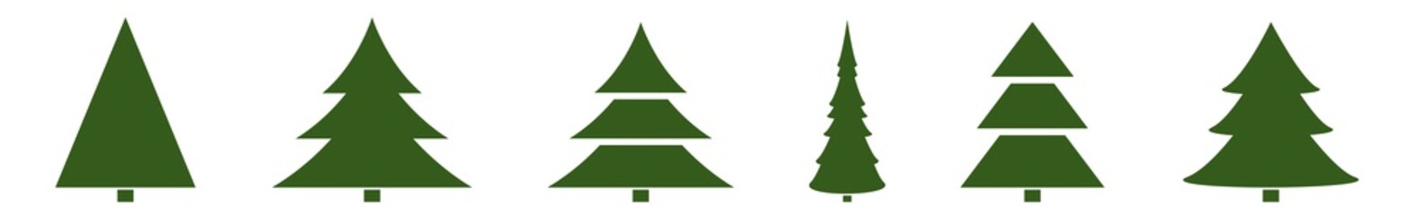 Christmas Tree Green Icon | Fir Tree Illustration | x-mas Symbol | Logo | Isolated Variations