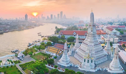Crédence en verre imprimé Bangkok Vue grand angle Bangkok Thaïlande