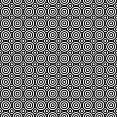 Black and white circles. Op art. Trendy background. Seamless pattern for prints, web pages and textile design