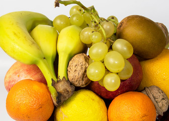 Multicolored mixed fruit vase