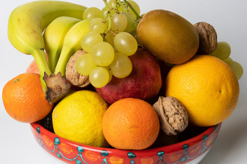 Multicolored mixed fruit vase