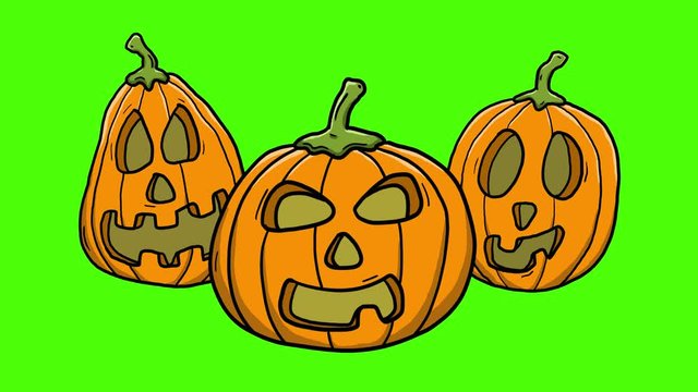 Halloween K&uuml;rbis Cartoon Comic Animation Greenscreen