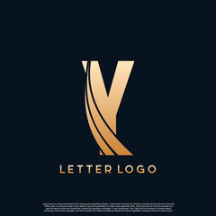 Initial Letter Logo Golden Gold X Letter with Modern Swoosh vector Illustration.