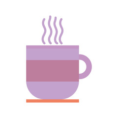 hot coffee cup on dish beverage icon