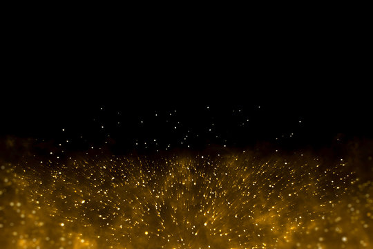 Abstract Gold Spark Particle Fireworks Background