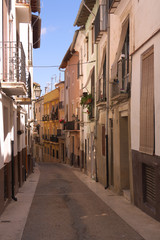 Fototapeta na wymiar Narrow street in the city of Xativa