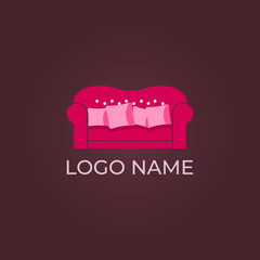 Sofa furniture logo isolated. Chair vector image