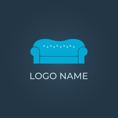 Sofa furniture logo isolated. Chair vector image