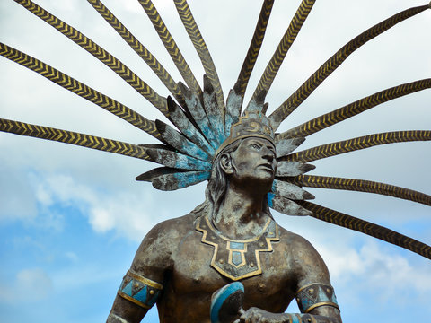 Statue of dancing Chichimeca, Queretaro, Mexico