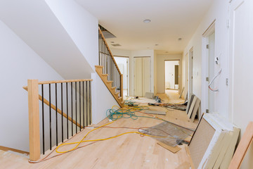 New home installing material for repairs in an apartment is under construction, remodeling,...
