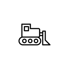 Isolated construction wheel loader icon line vector design