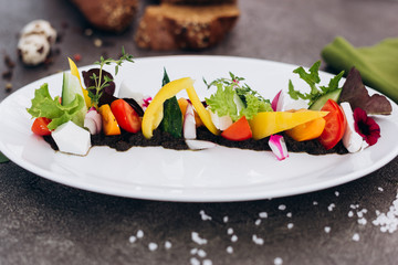 Classical Greek Salad in an unusual design.- Image