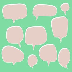 CUTE PASTEL BUBBLE SPEECH SET FOR TEXT, QUESTION, STICKER, THINKING, IDEA IN MODERN STYLE. GRAPHIC ILLUSTRATION VECTOR CAN USE FOR ICON OR BACKGROUND