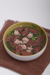 Pork's Entrails and Blood Jelly Soup Pork blood soup Famous Asian Soup