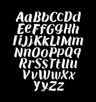 Hand drawn typeface set. Typography alphabet vector illustration