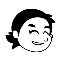 Isolated girl cartoon head vector design