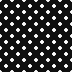 Zwart-wit naadloze polka dot patroon.
