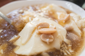 Taiwan snacks of iced tofu pudding