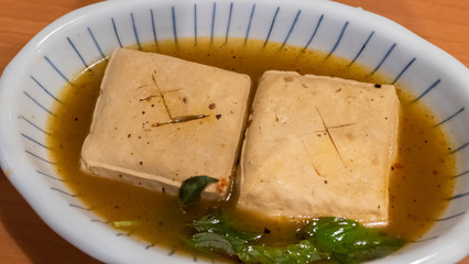 Taiwanese famous snacks of steam stinky tofu