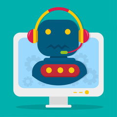 online chatbot support customer service vector illustration symbol