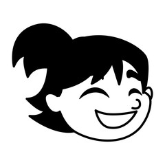 Isolated girl cartoon head vector design
