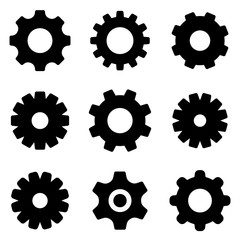 Set of gear icon. symbol of setting or configuration with trendy flat line style icon for web, logo, app, UI design. isolated on white background. vector illustration eps 10