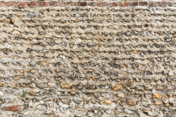 Abstract weathered stained background of brick wall texture, grungy rusty architecture wallpaper