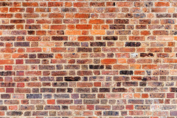 Abstract weathered stained background of brick wall texture, grungy rusty architecture wallpaper