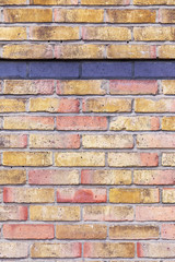 Abstract weathered stained background of brick wall texture, grungy rusty architecture wallpaper