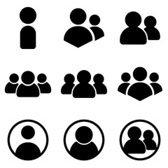  Set of User icon. symbol of business people with trendy flat style icon for web site design, logo, app, UI isolated on white background. vector illustration eps 10