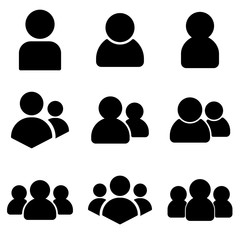  Set of User icon. symbol of business people with trendy flat style icon for web site design, logo, app, UI isolated on white background. vector illustration eps 10