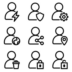  Set of User icon. symbol of business people with trendy flat style icon for web site design, logo, app, UI isolated on white background. vector illustration eps 10